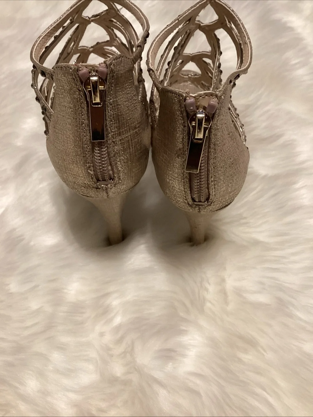 Bar III Embellished Strappy High Heel Sandal - Gold